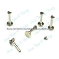 Acero quirúrgico 316L ROUND LABRET 16G ANILLO DE LABIAL DE ACERO INOXIDABLE HILO con corazón alto pulido encantador con dados